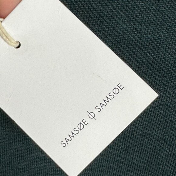 NWT Samsoe 100% Merino Wool Green Crew Neck Lightweight Sweater Mens Size XL New - Picture 4 of 15